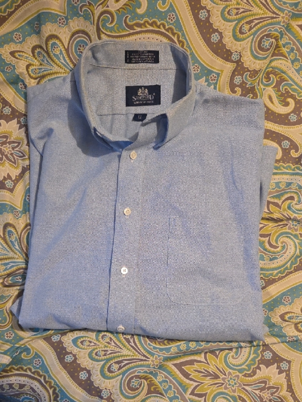 Stafford Light Blue Oxford Button-Down Shirt